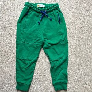 Mini Boden Warrior Green Joggers with Blue Accents